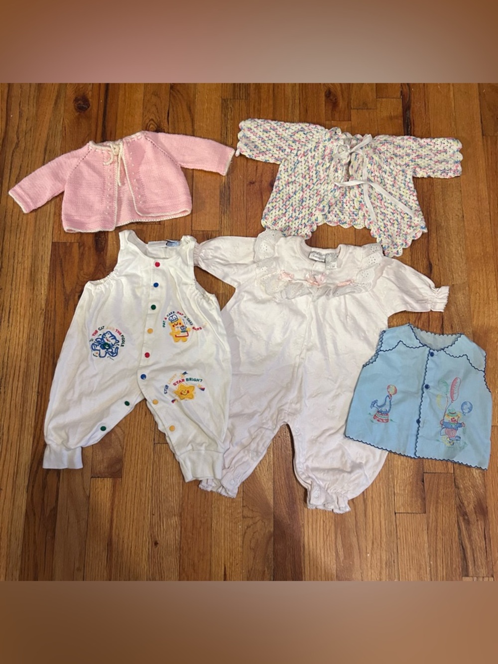 Baby Mixed Outfit Lot - Pastel Pink, White, Blue